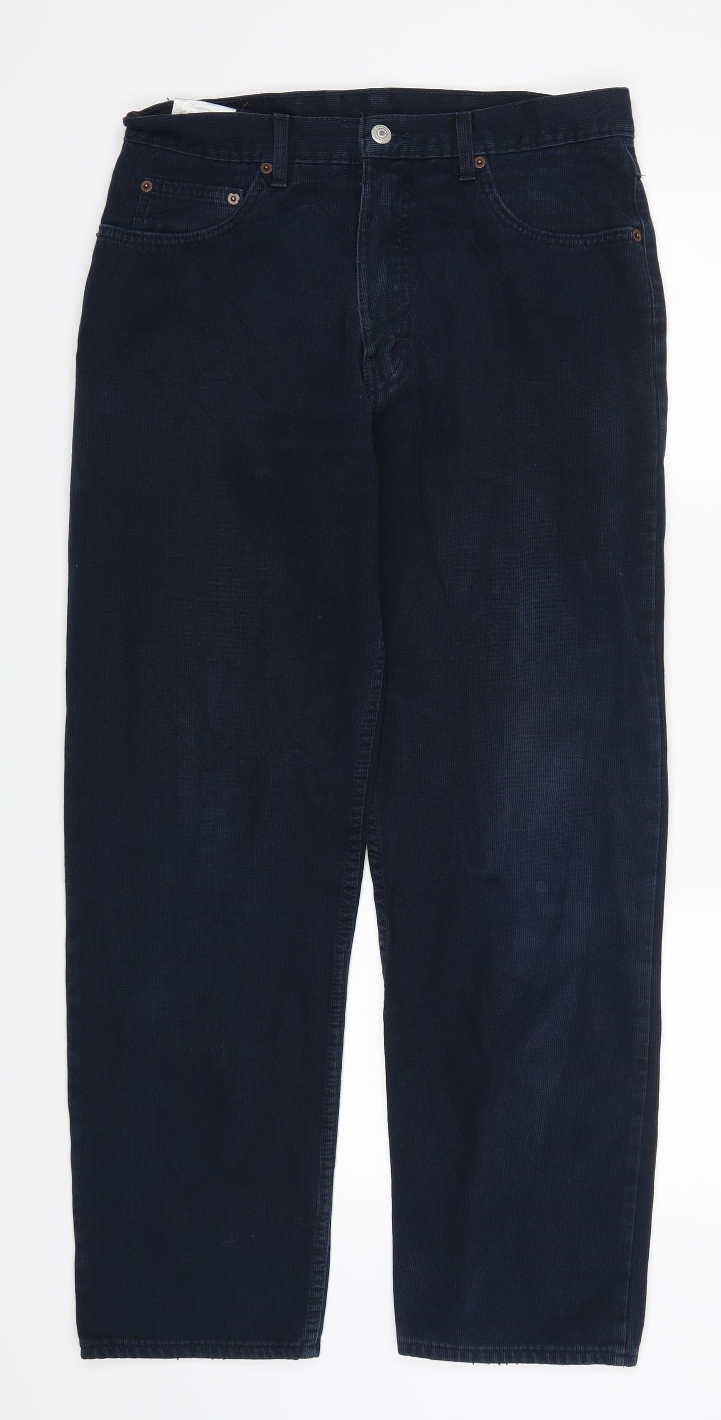 Marks and Spencer Mens Blue  Corduroy Trousers  Size 32 L31 in
