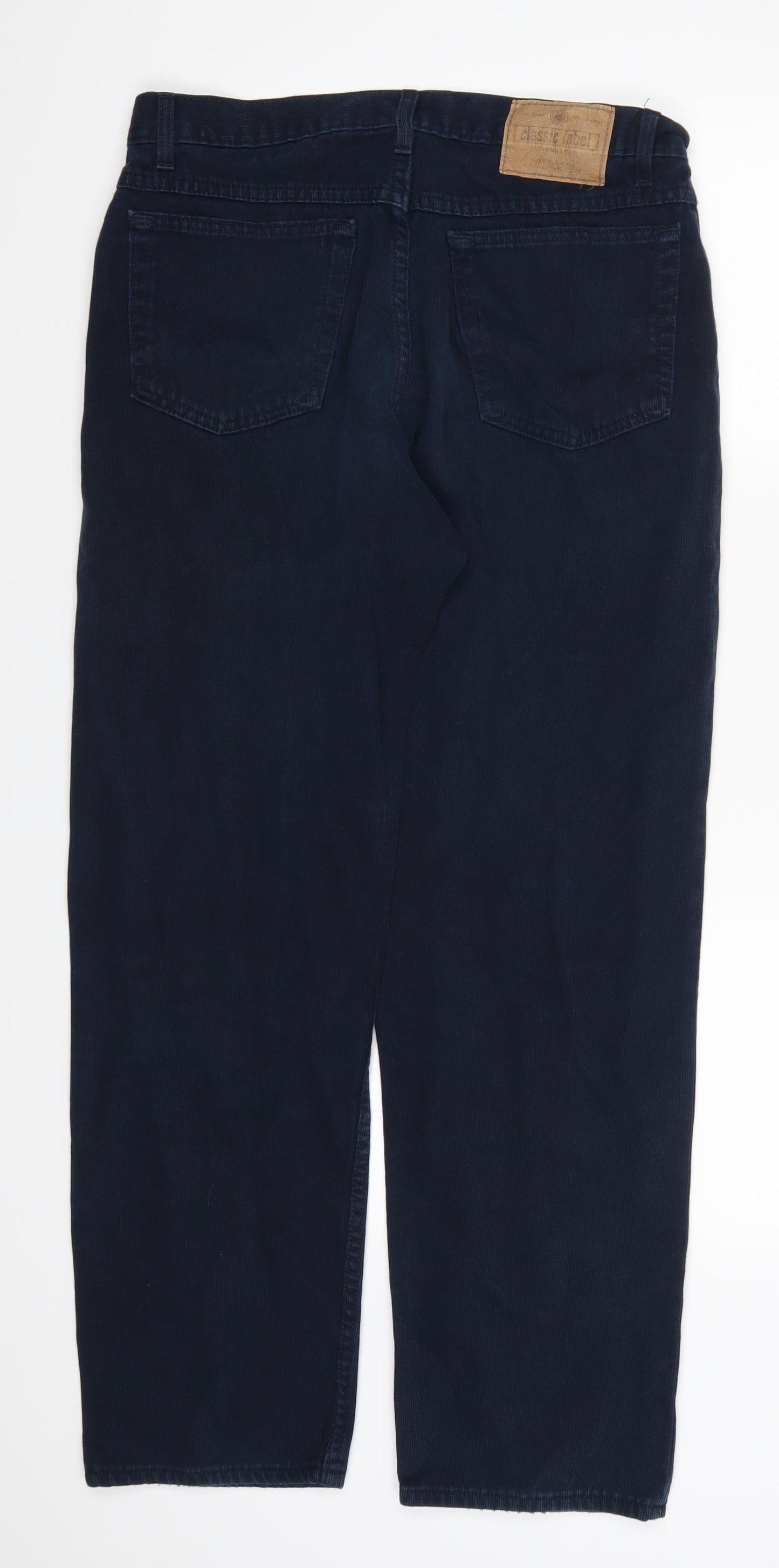 Marks and Spencer Mens Blue  Corduroy Trousers  Size 32 L31 in
