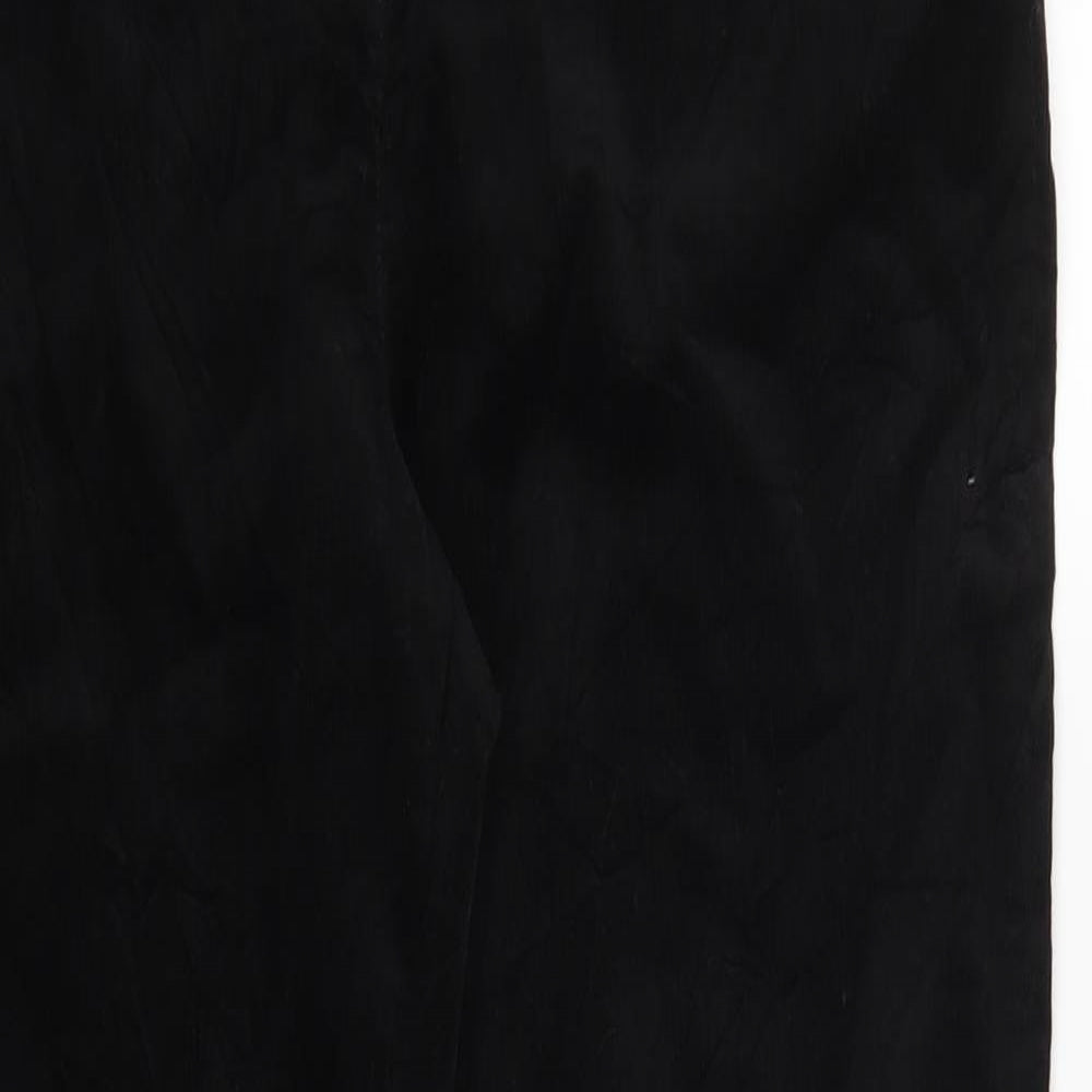 Marks and Spencer Womens Black  Corduroy Trousers  Size 14 L29 in