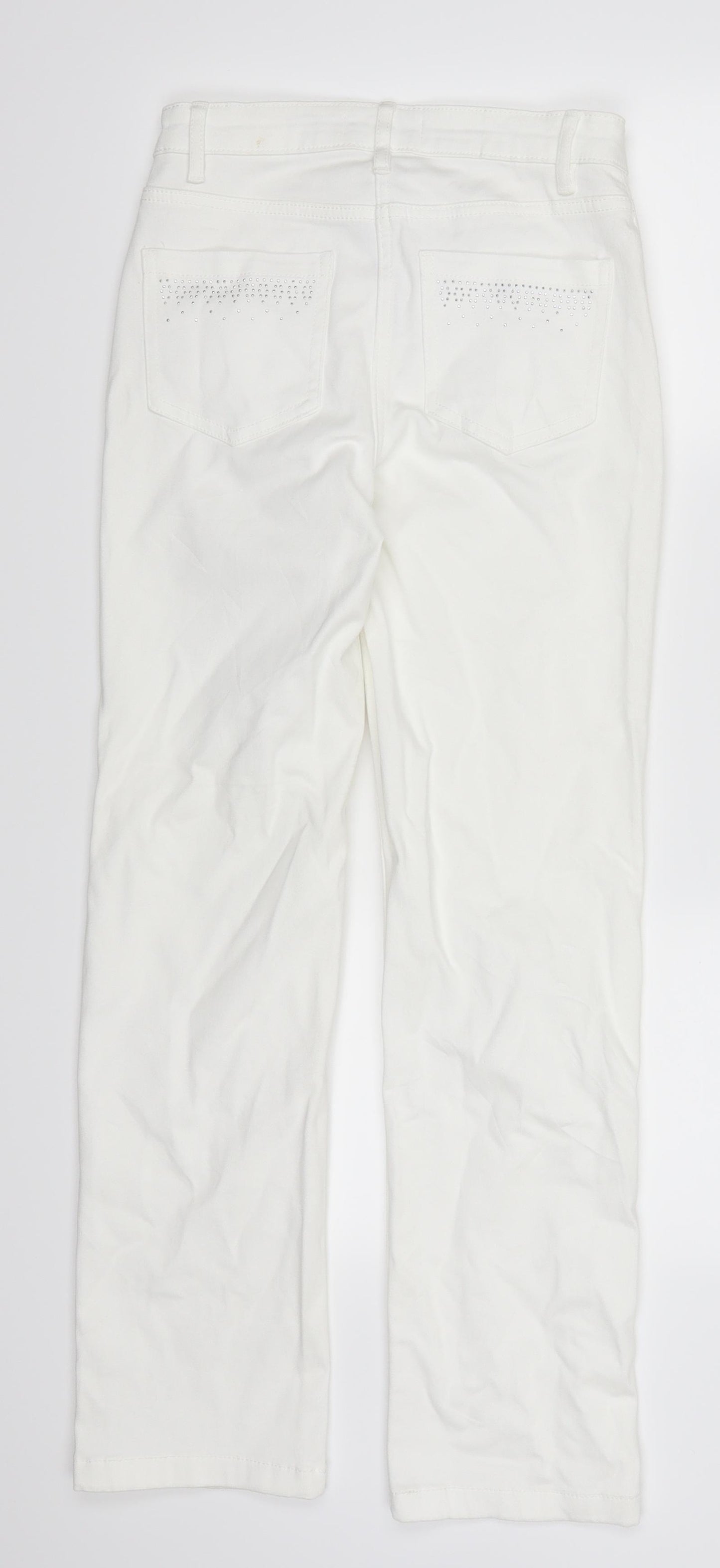 Marks and Spencer Womens White  Denim Straight Jeans Size 8 L28 in