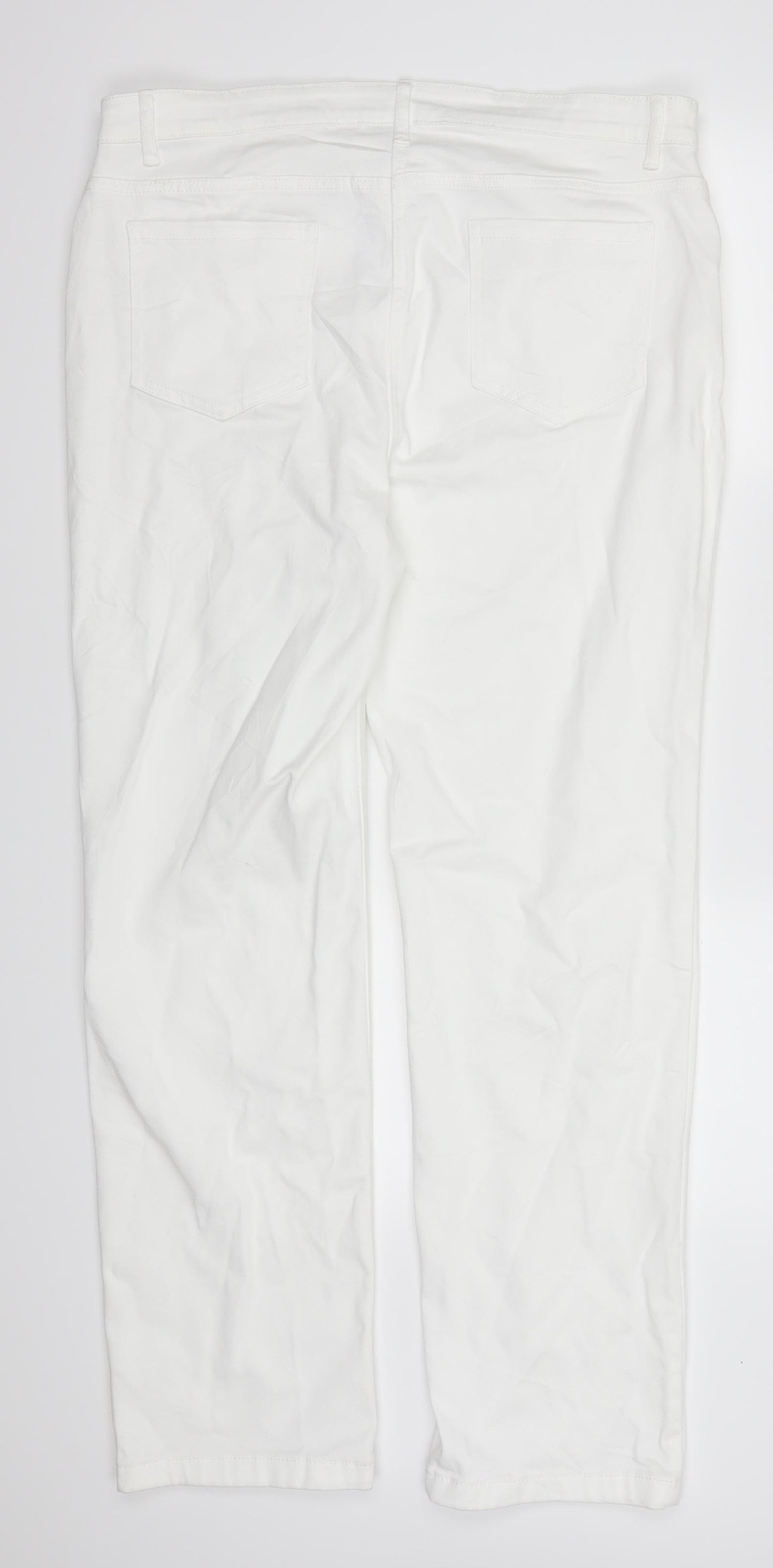 Per Una Womens White  Denim Straight Jeans Size 18 L29.5 in
