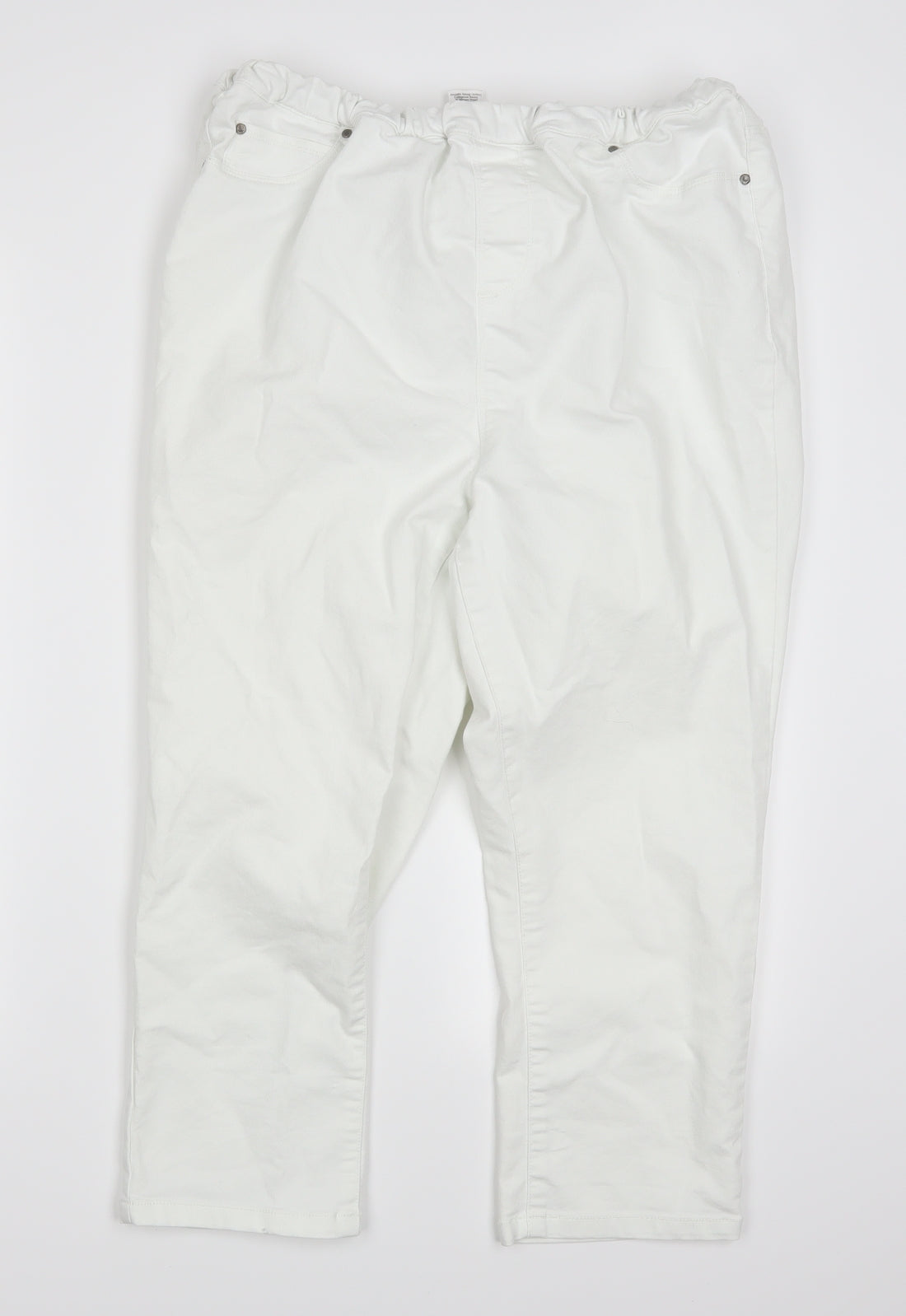 Preworn Womens White  Denim Cropped Jeans Size 20 L21.5 in