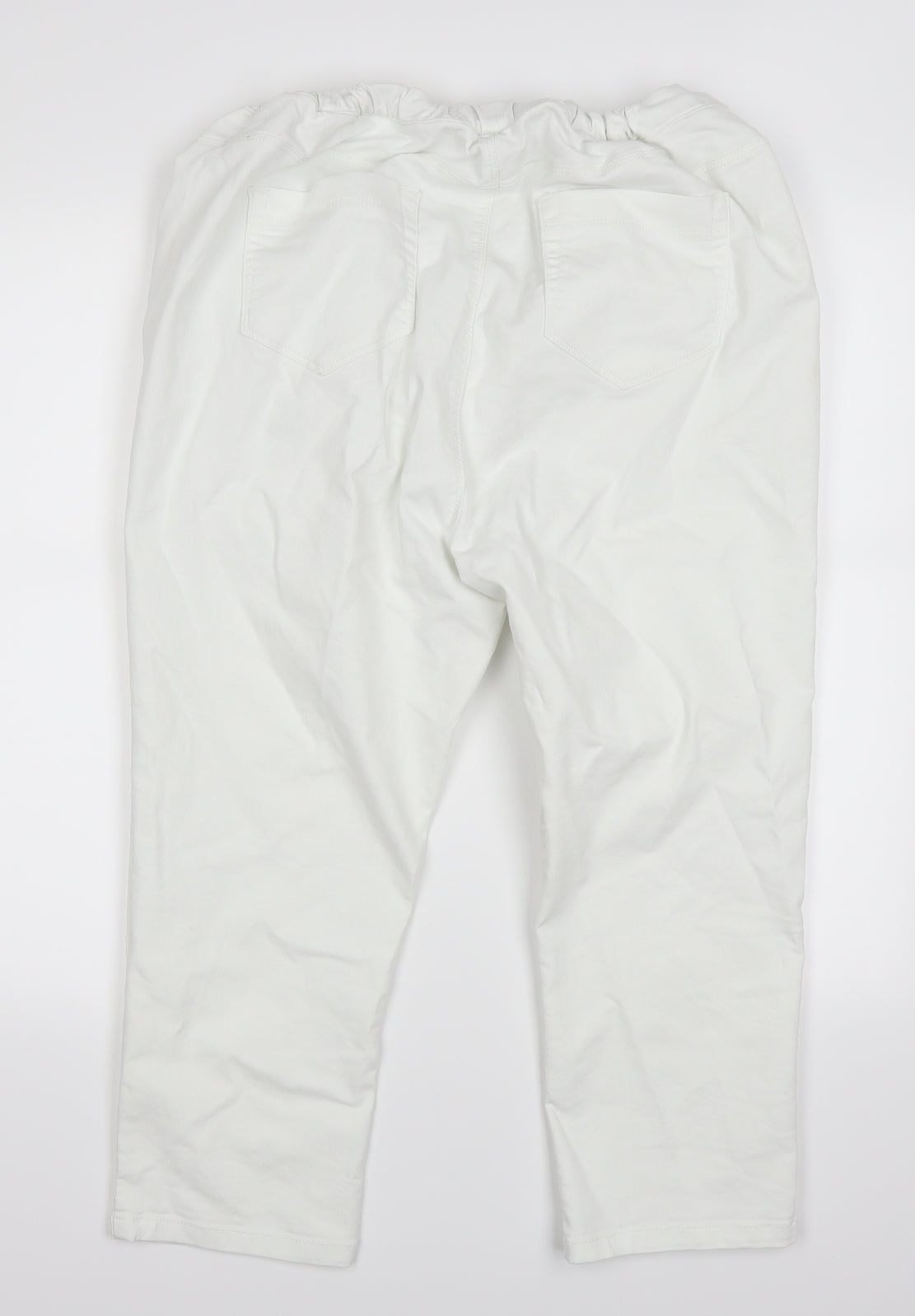 Preworn Womens White  Denim Cropped Jeans Size 20 L21.5 in