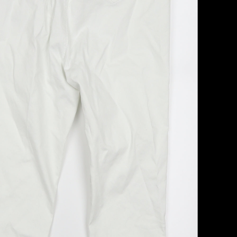 Preworn Womens White  Denim Cropped Jeans Size 20 L21.5 in