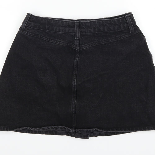 ASOS Womens Black  Denim A-Line Skirt Size 10