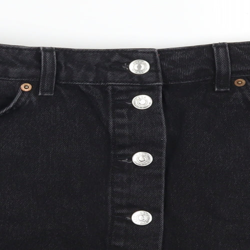 ASOS Womens Black  Denim A-Line Skirt Size 10