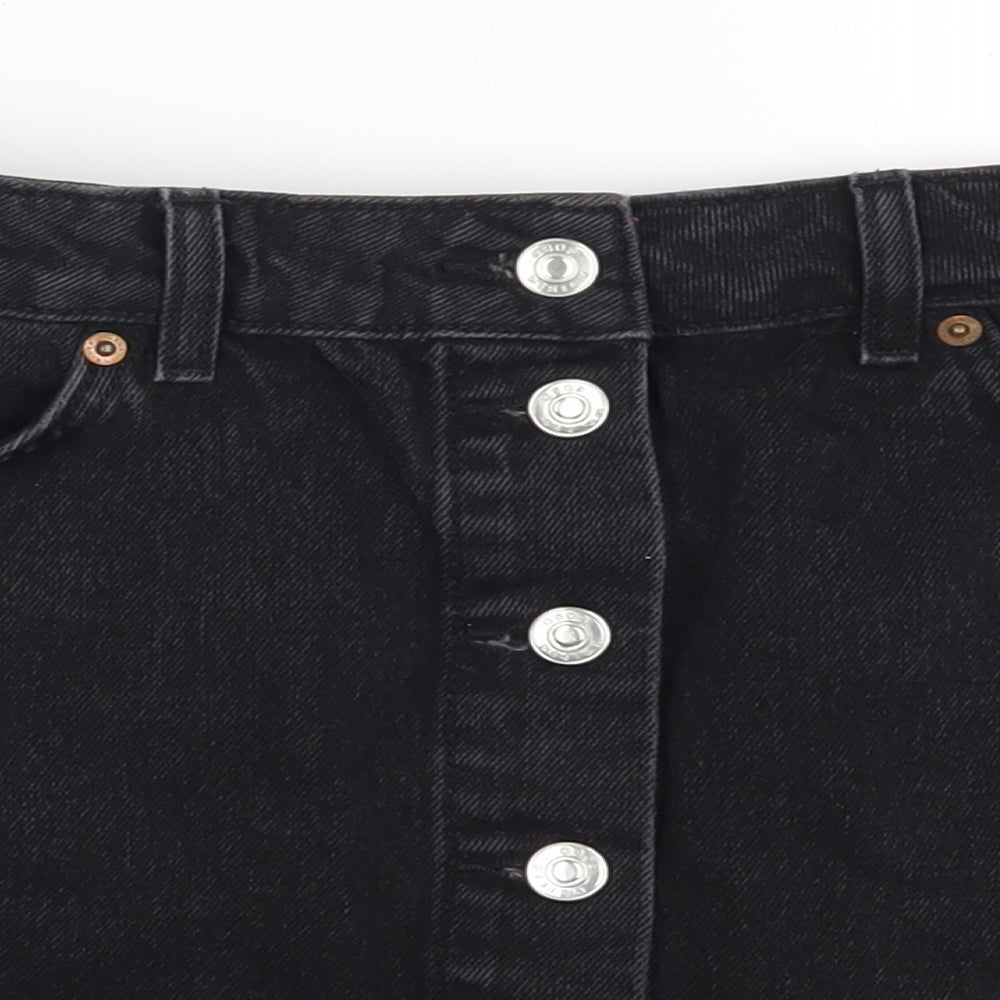 ASOS Womens Black  Denim A-Line Skirt Size 10