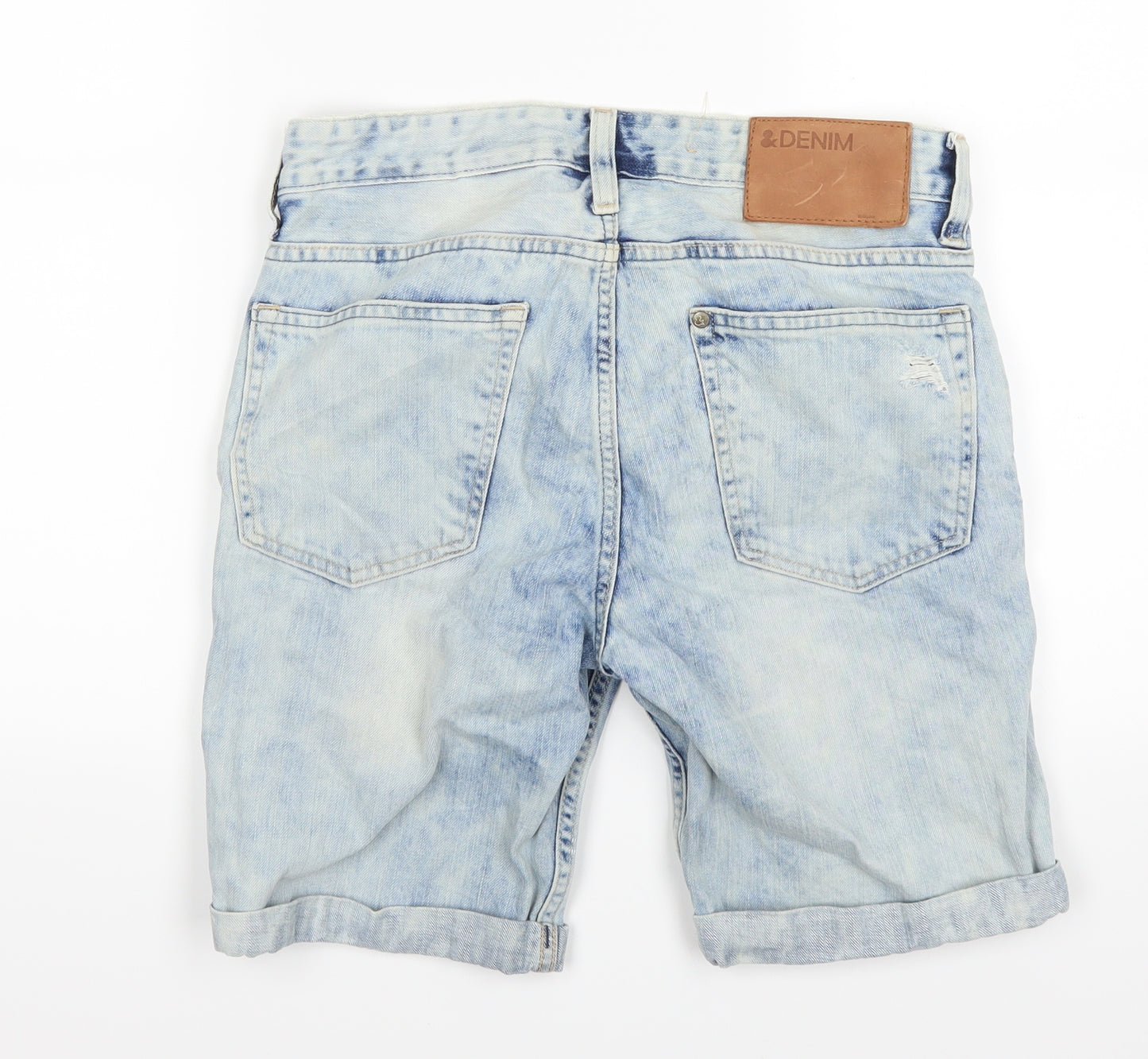 H&M Mens Blue  Denim Cargo Shorts Size 28