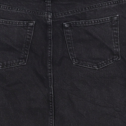 Topshop Womens Black  Denim A-Line Skirt Size 10