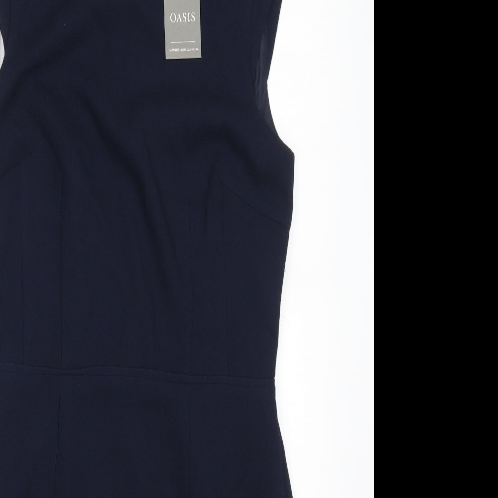Oasis Womens Blue Floral  Pencil Dress  Size 8