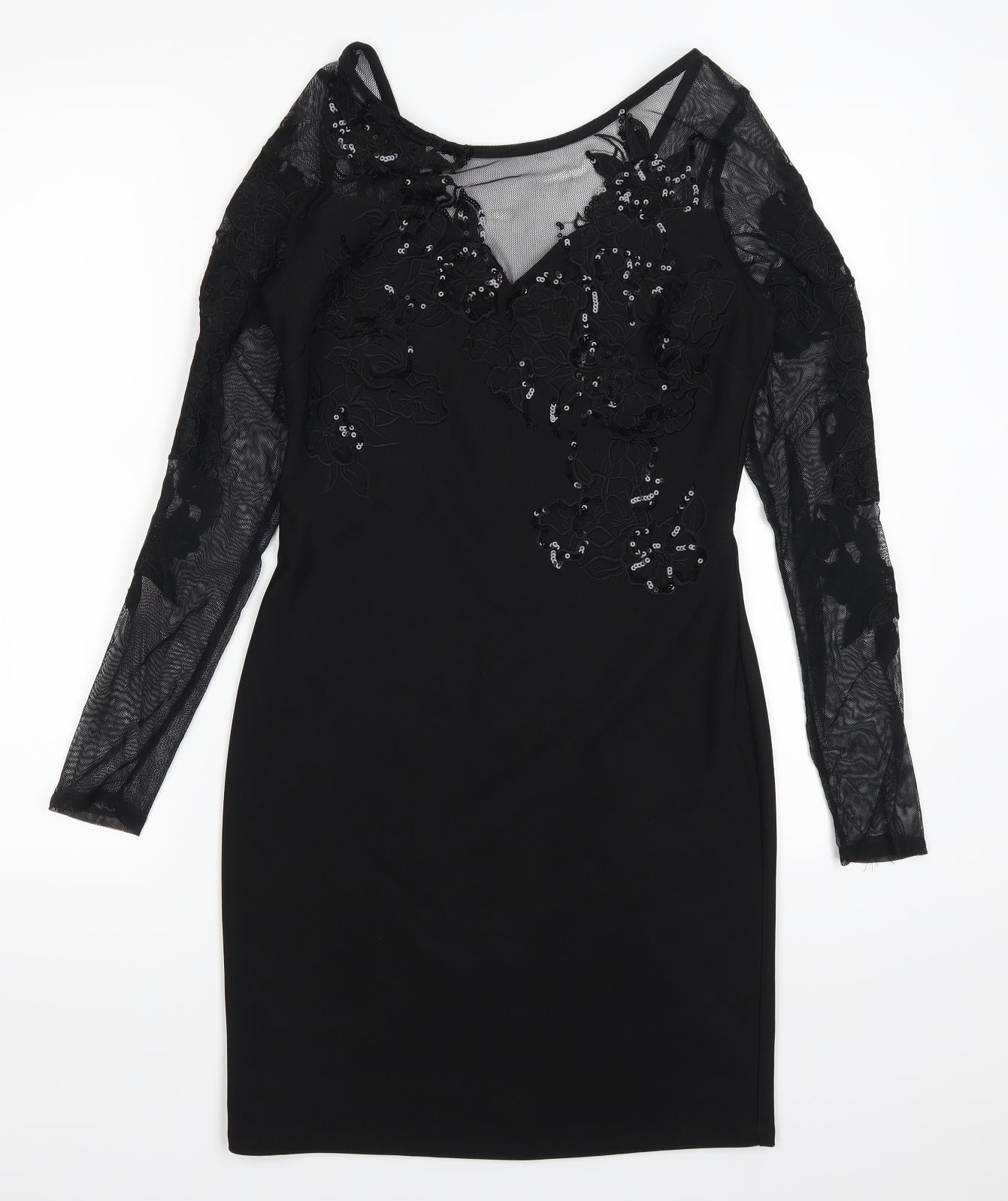 Lipsy Womens Black  Lace Pencil Dress  Size 12