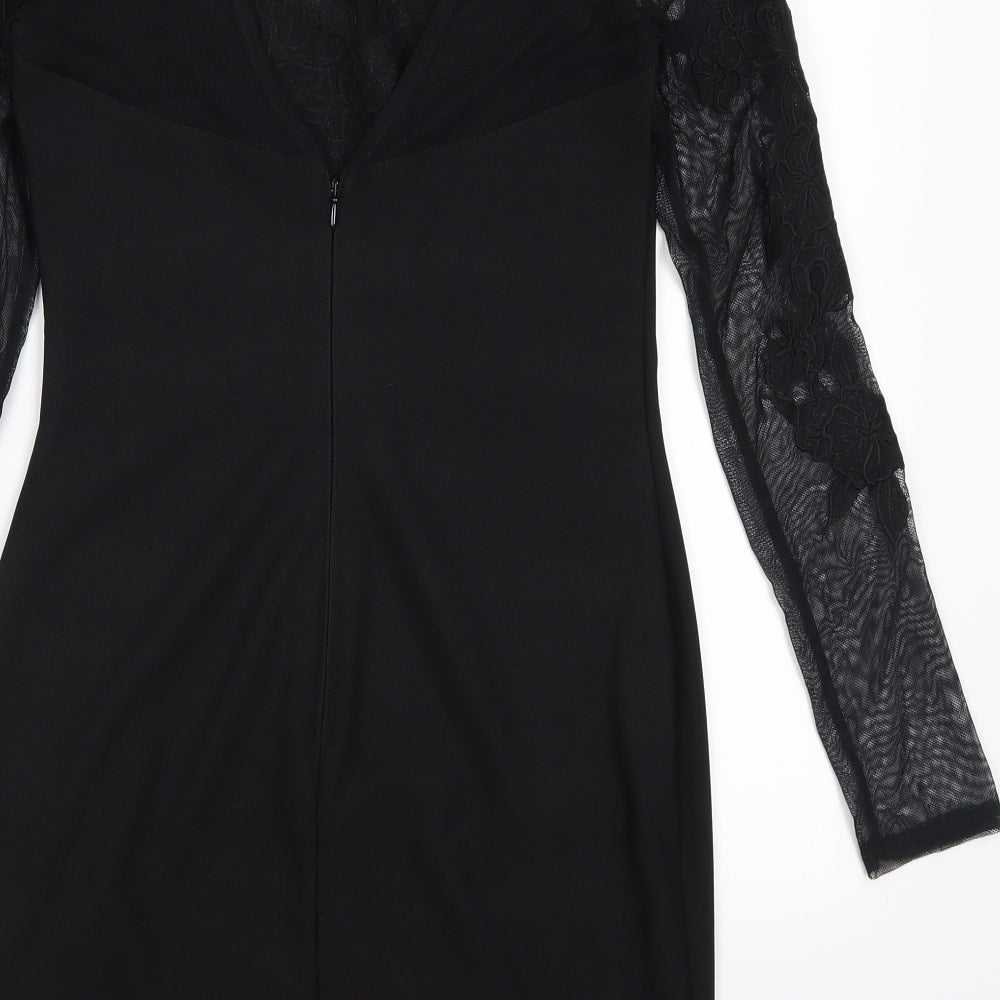 Lipsy Womens Black  Lace Pencil Dress  Size 12