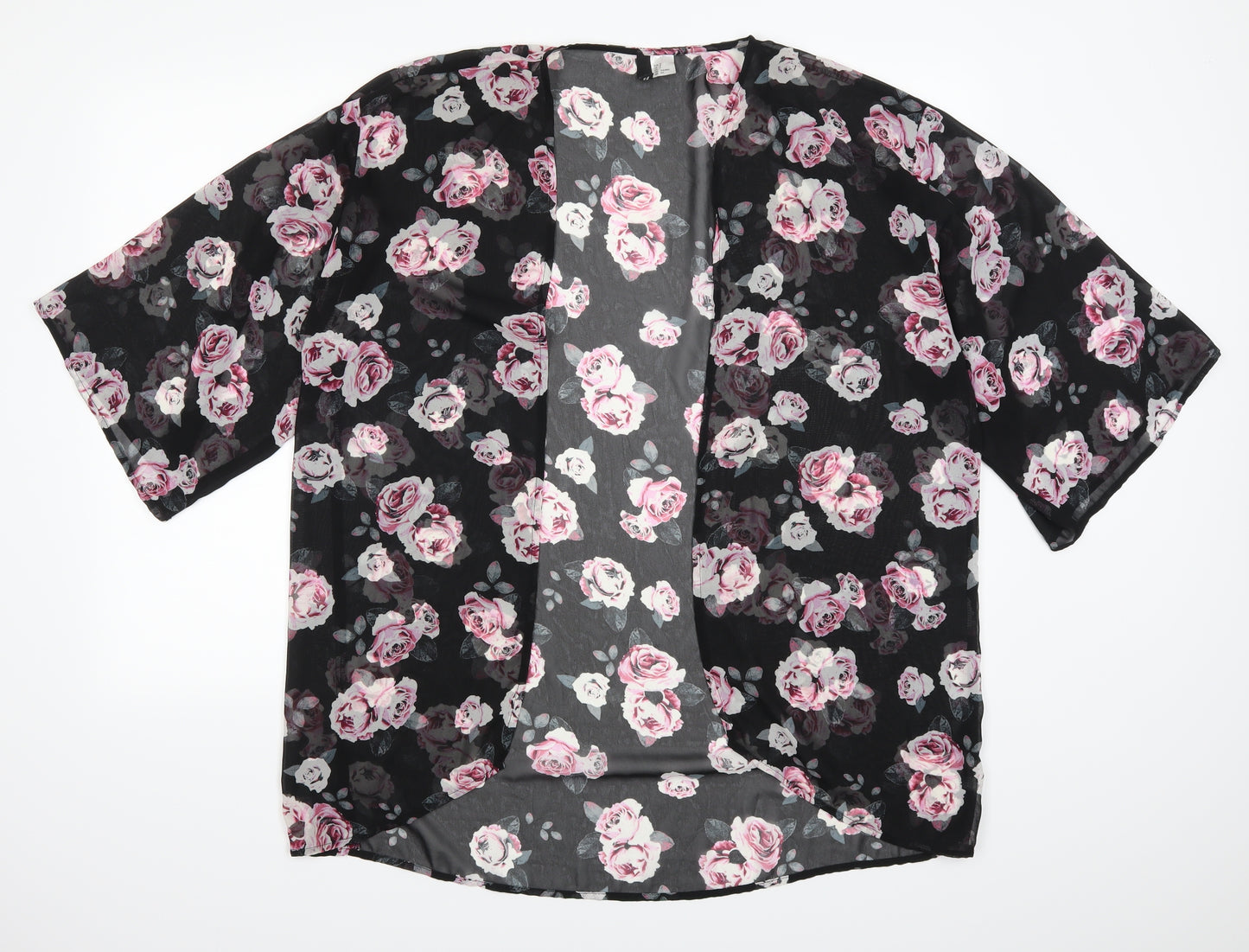 H&M Womens Pink Floral  Kimono Jacket Size S