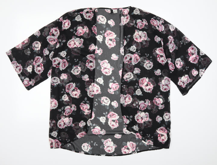 H&M Womens Pink Floral  Kimono Jacket Size S