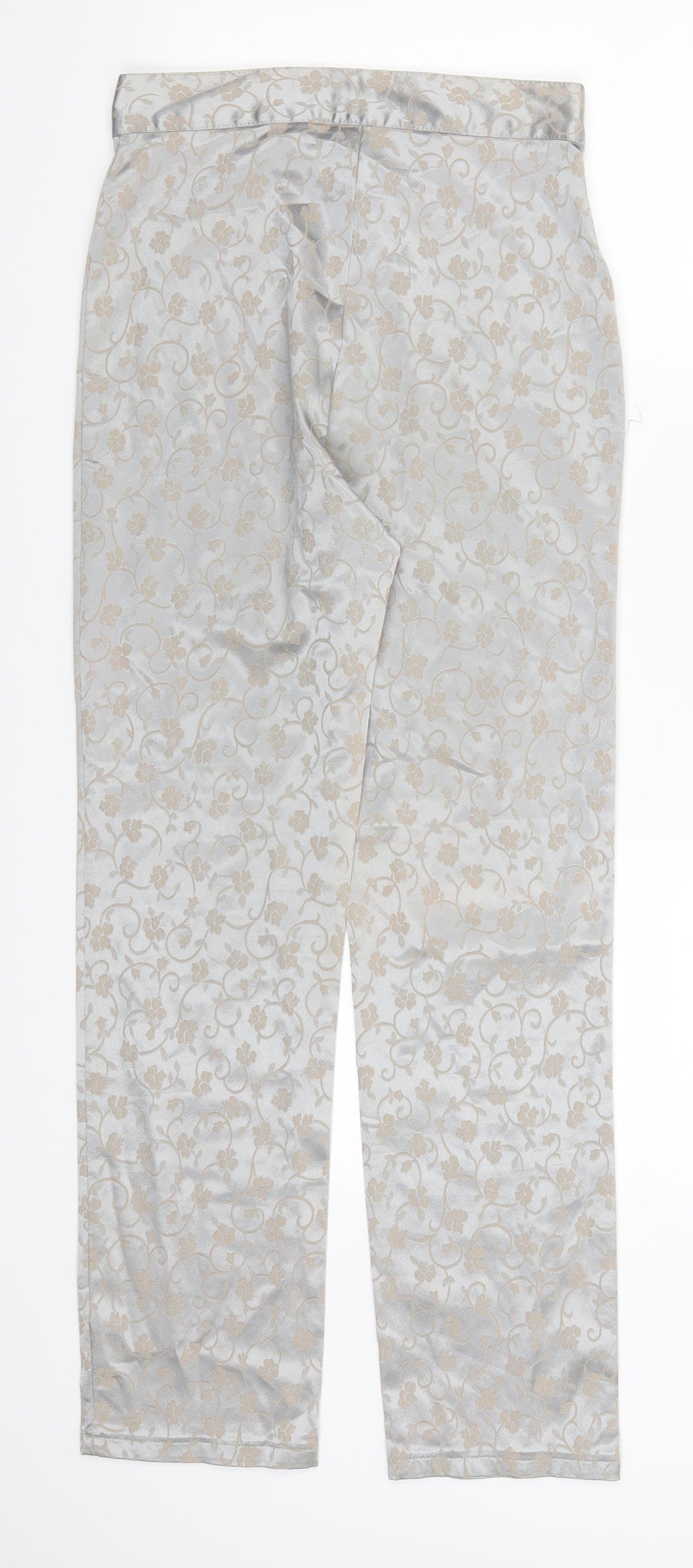 Preworn Womens Silver Floral  Trousers  Size 26 in L26 in