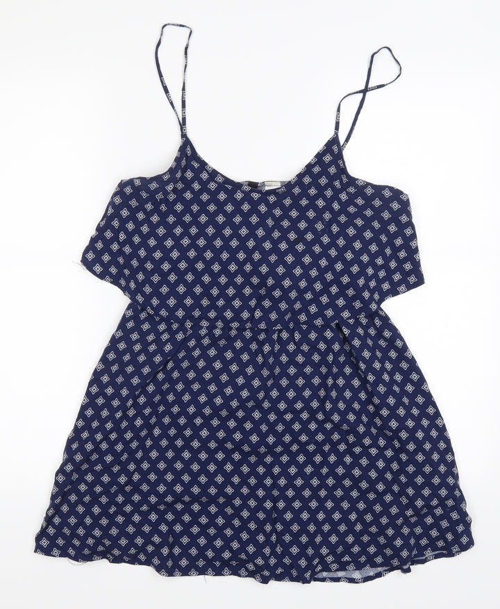 H&M Womens Blue Geometric  Mini  Size 10