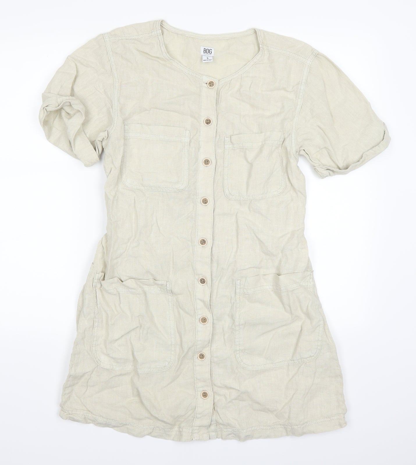 BDG Womens Beige   Shirt Dress  Size S