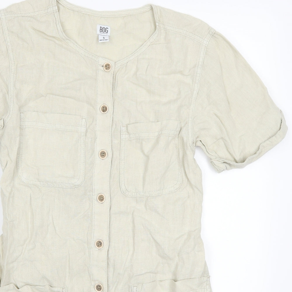 BDG Womens Beige   Shirt Dress  Size S