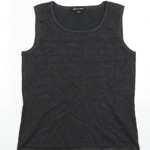 Cable & Gauge Womens Grey  Rayon Basic Tank Size M
