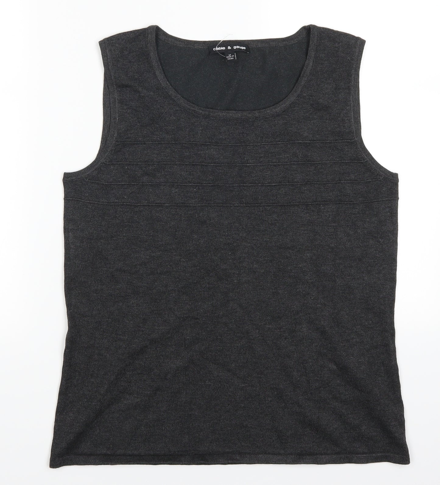 Cable & Gauge Womens Grey  Rayon Basic Tank Size M