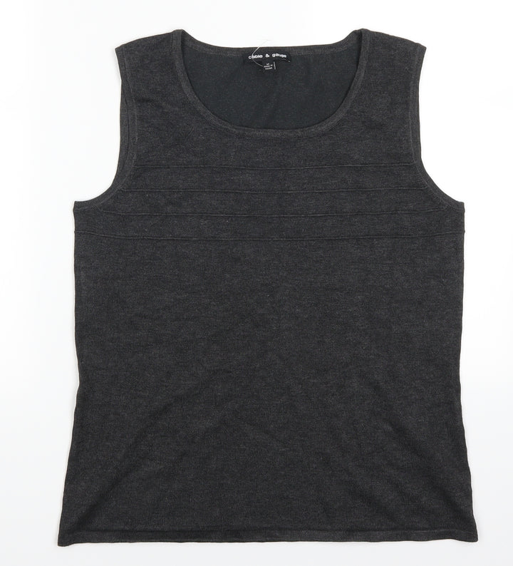 Cable & Gauge Womens Grey Rayon Basic Tank Size M
