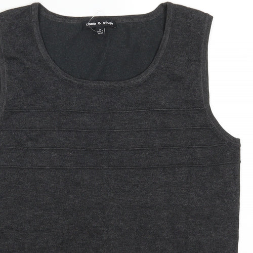 Cable & Gauge Womens Grey  Rayon Basic Tank Size M