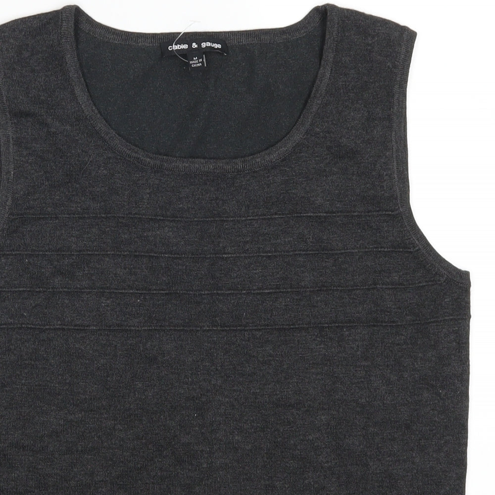 Cable & Gauge Womens Grey  Rayon Basic Tank Size M
