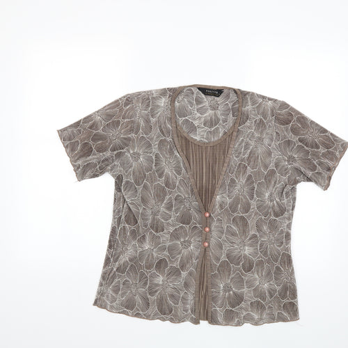 Michael Gold Womens Gold   Basic Blouse Size L