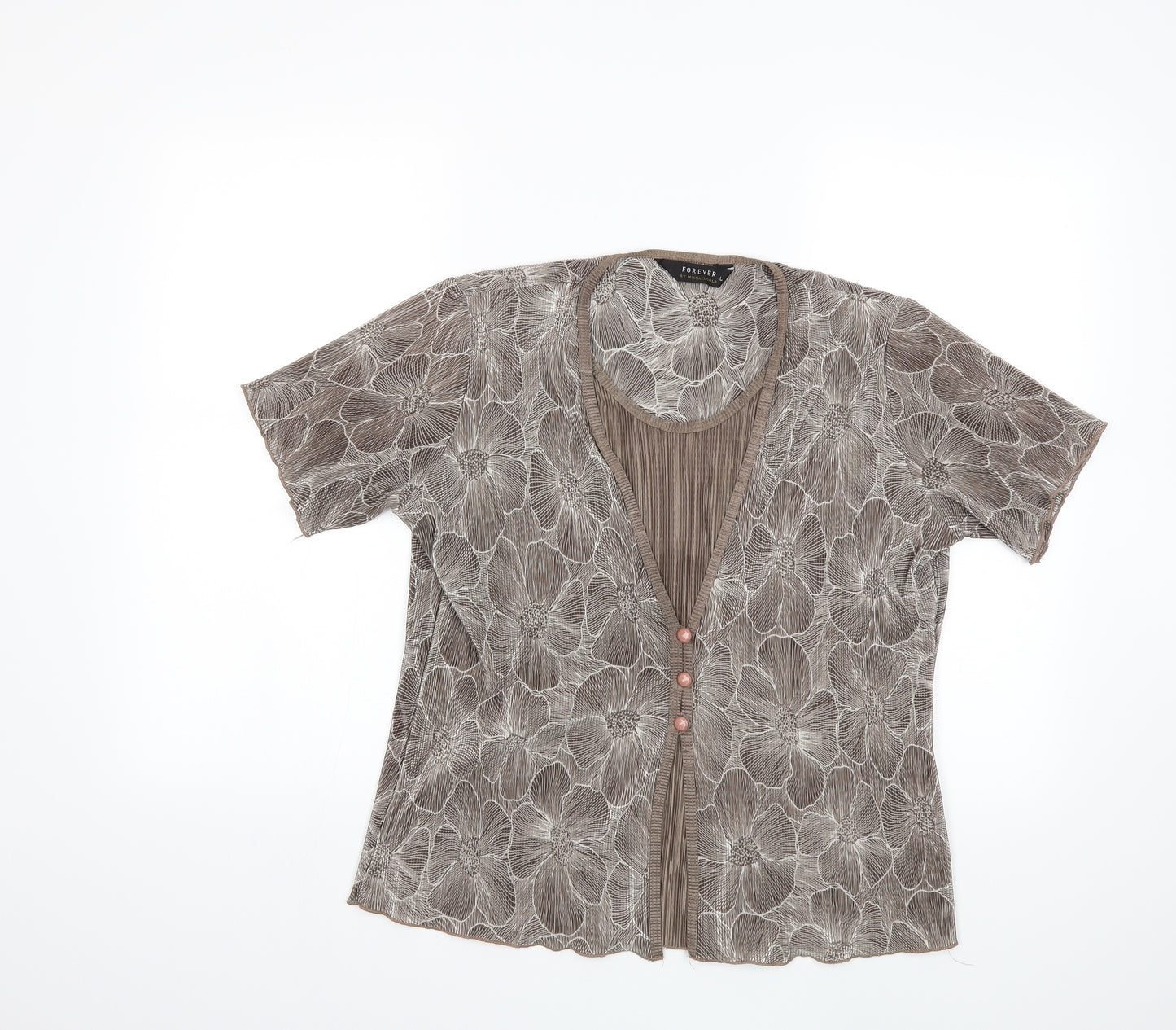 Michael Gold Womens Gold   Basic Blouse Size L