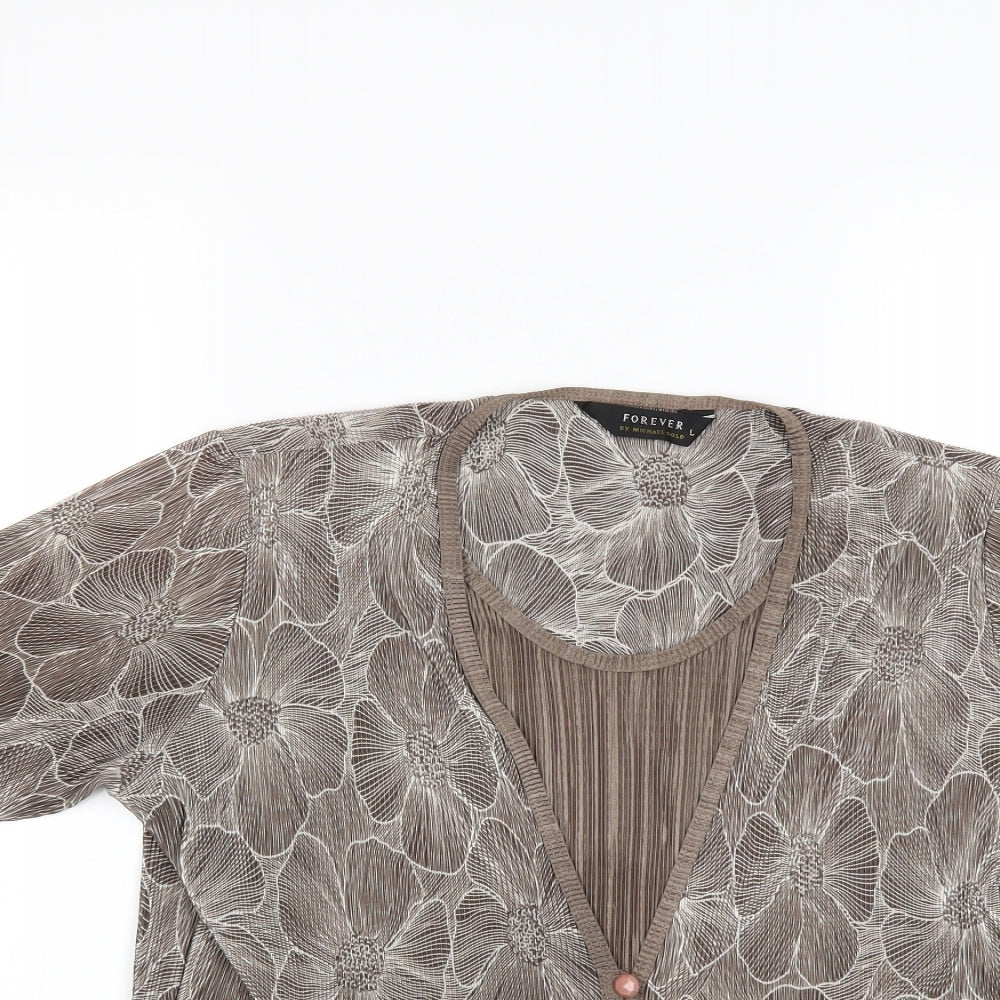 Michael Gold Womens Gold   Basic Blouse Size L