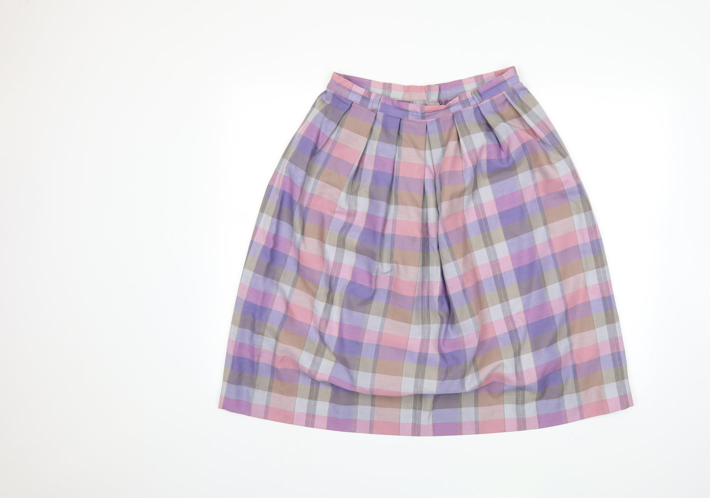 Your Sixth Sense Womens Purple Check  Pleated Skirt Size 14