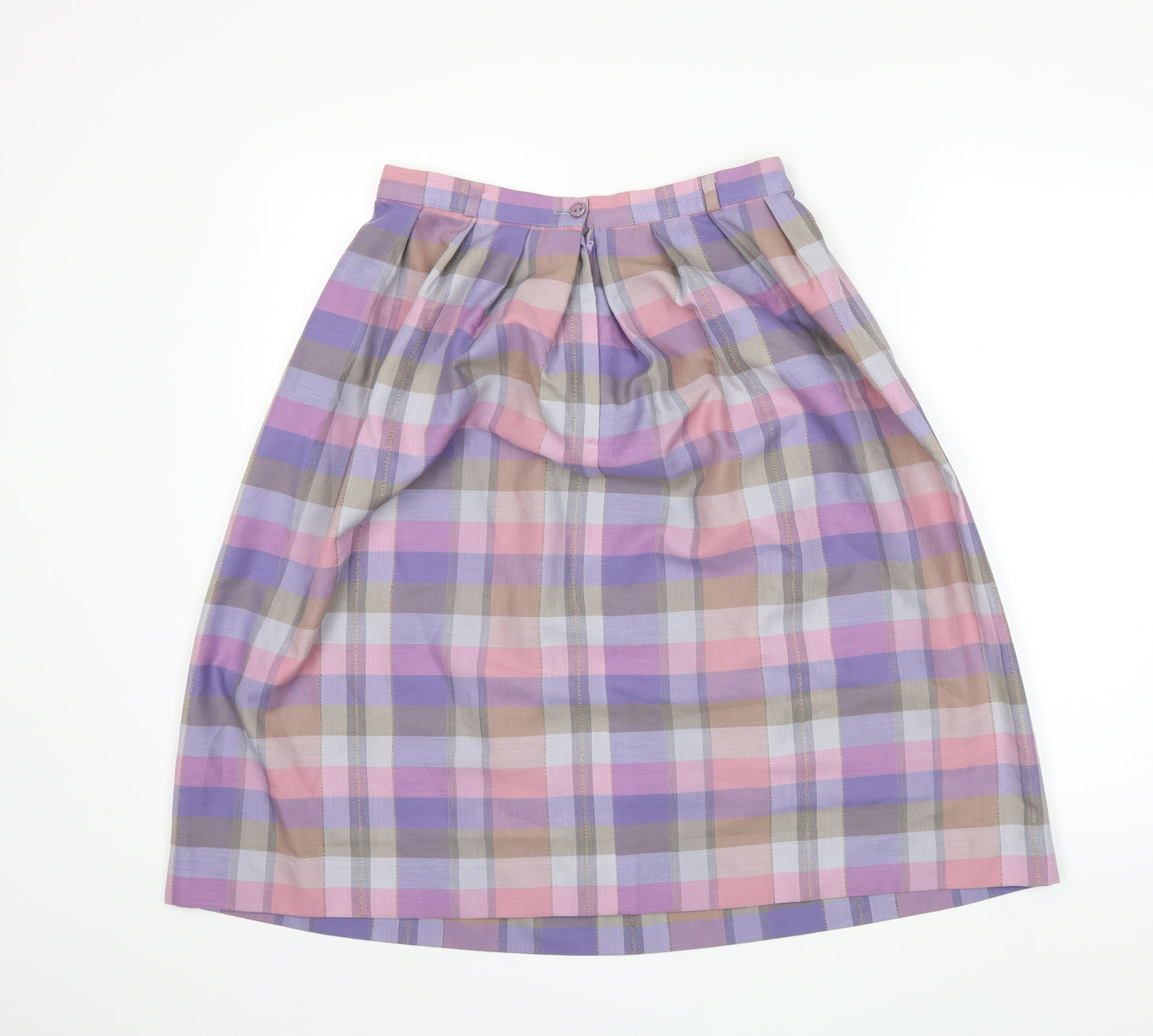 Your Sixth Sense Womens Purple Check  Pleated Skirt Size 14