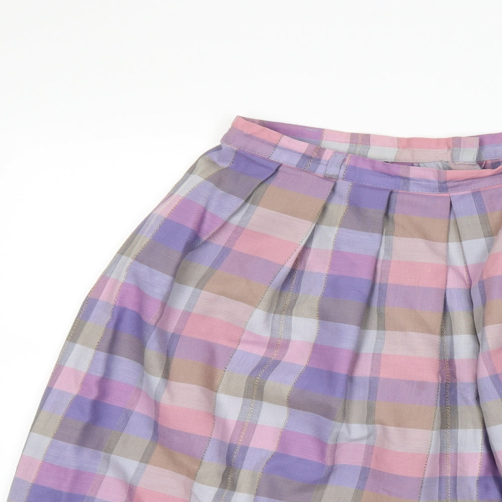 Your Sixth Sense Womens Purple Check  Pleated Skirt Size 14