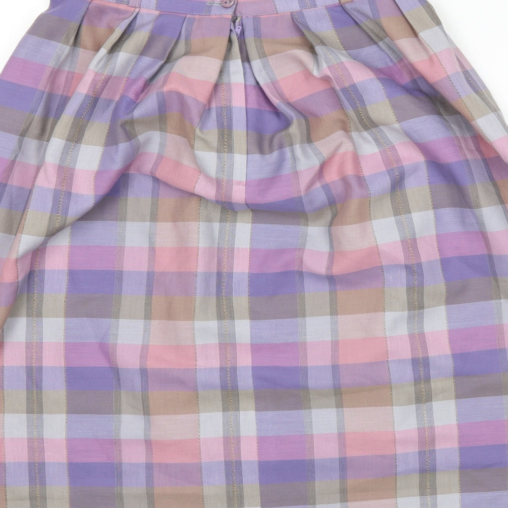 Your Sixth Sense Womens Purple Check  Pleated Skirt Size 14
