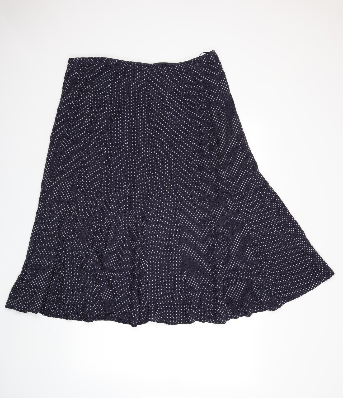 Per Una Womens Blue Polka Dot  Pleated Skirt Size 16