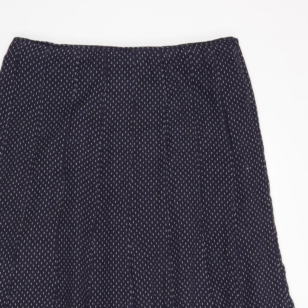 Per Una Womens Blue Polka Dot  Pleated Skirt Size 16