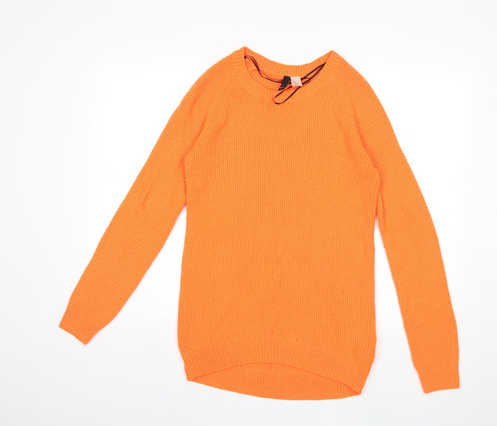 H&M Womens Orange  Knit Pullover Jumper Size XS