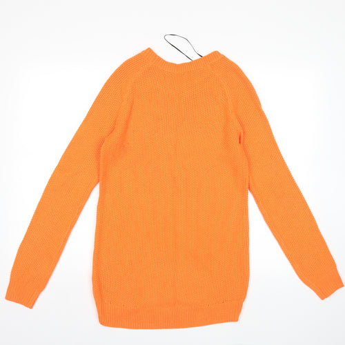 H&M Womens Orange  Knit Pullover Jumper Size XS