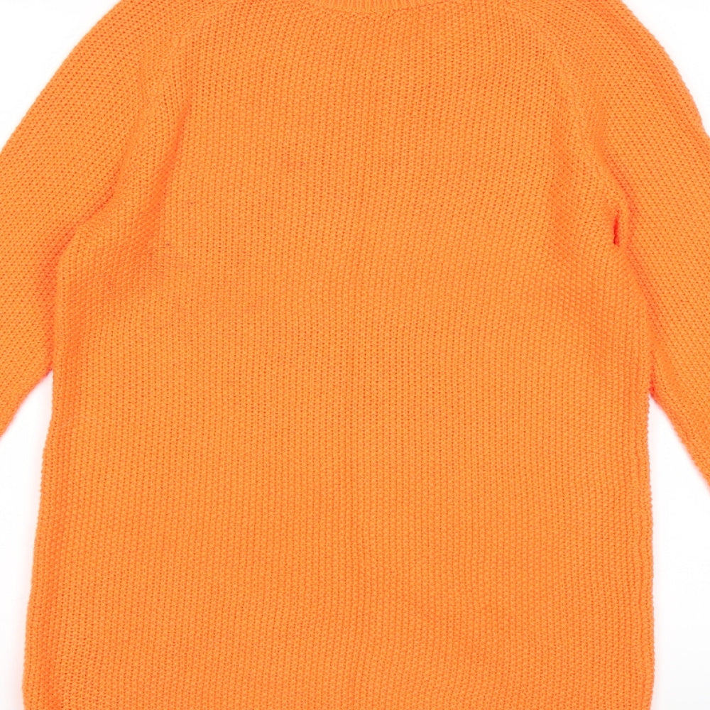 H&M Womens Orange  Knit Pullover Jumper Size XS