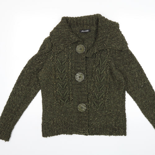 ALEXARA Womens Green  Knit Cardigan Jumper Size L