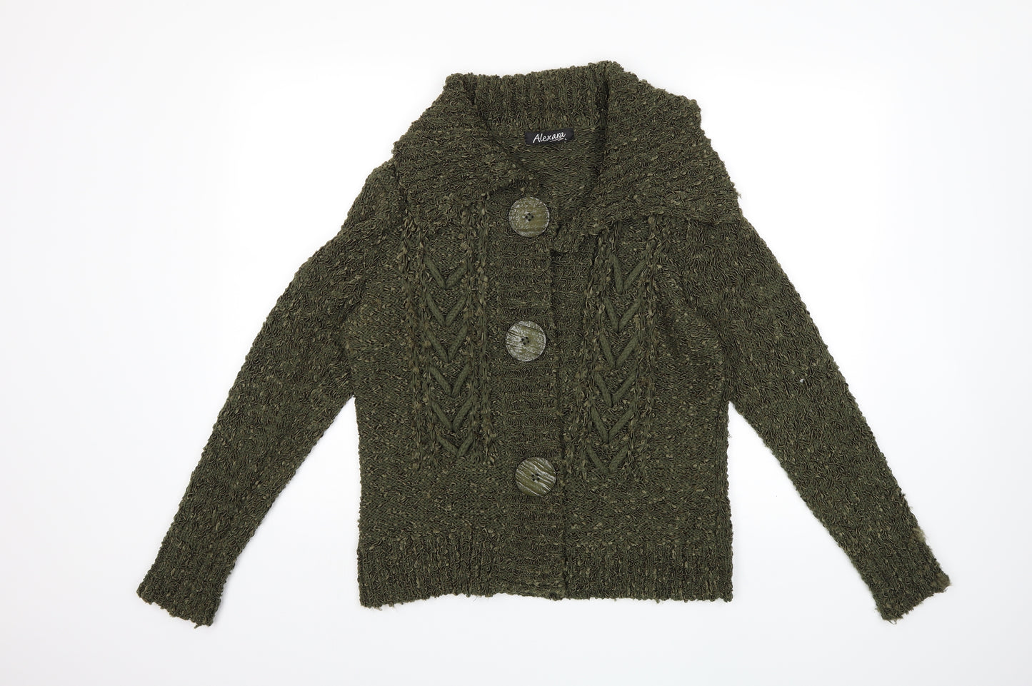 ALEXARA Womens Green  Knit Cardigan Jumper Size L