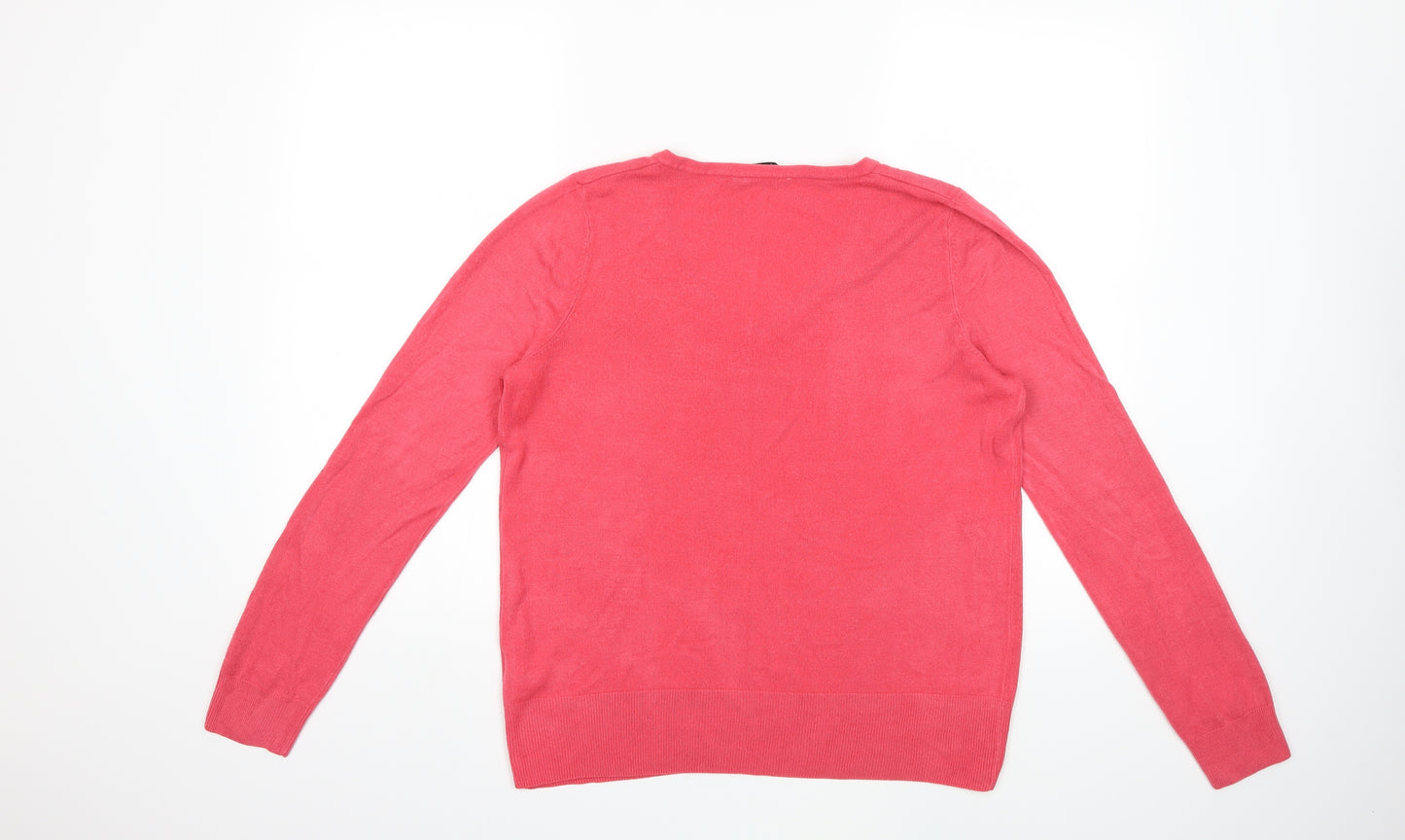 F&F Womens Pink  Knit Pullover Jumper Size 14