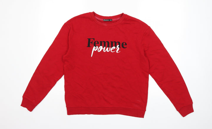 Stradivarius Womens Red Pullover Sweatshirt Size S