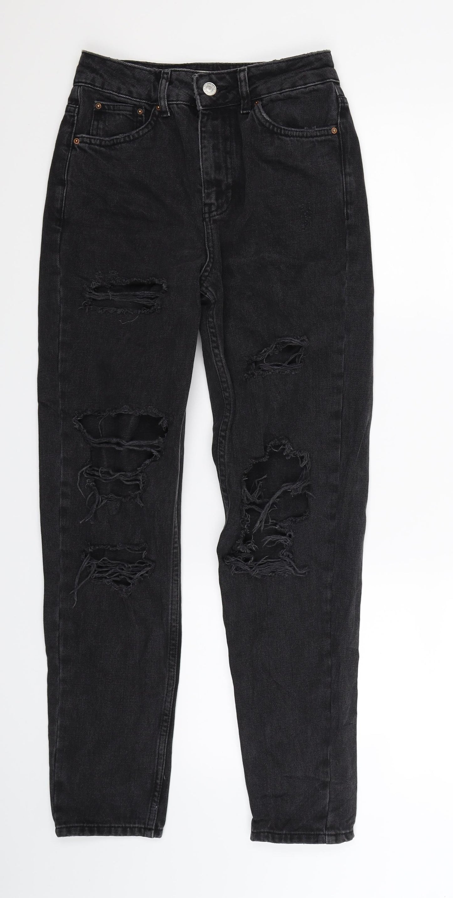 Topshop Womens Black  Denim Skinny Jeans Size 25 in L32 in