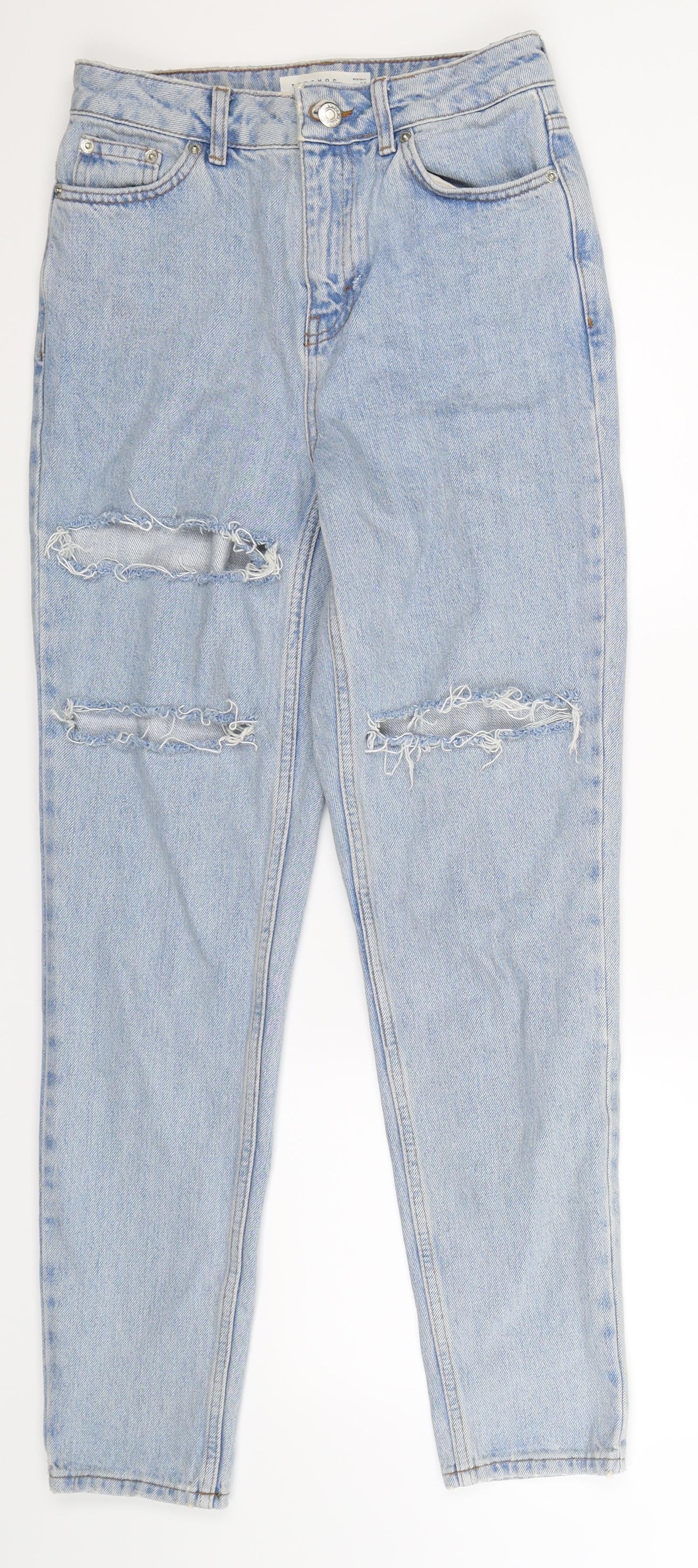 Topshop Womens Blue  Denim Mom Jeans Size 26 in L32 in