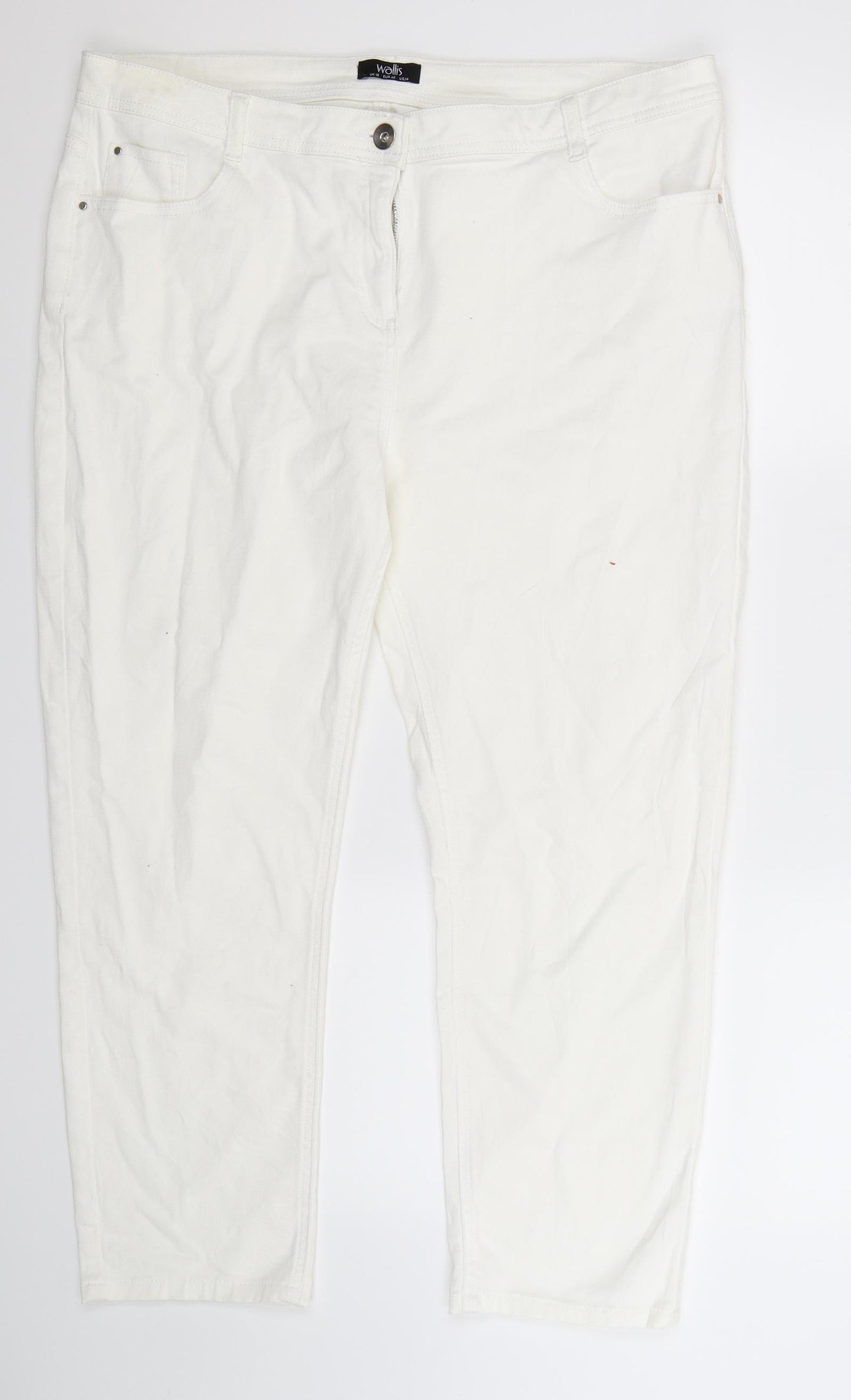 Wallis Womens White  Denim Skinny Jeans Size 18 L26 in