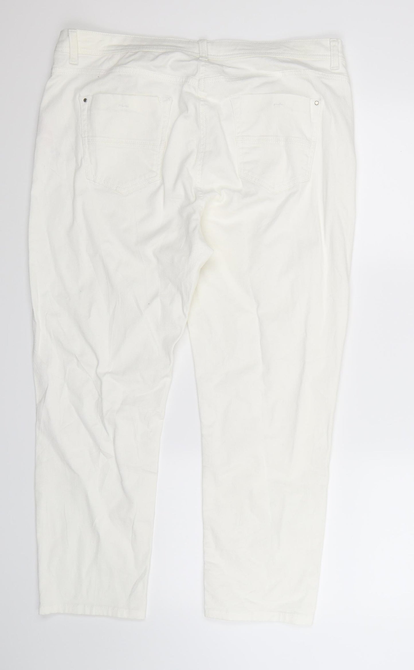 Wallis Womens White  Denim Skinny Jeans Size 18 L26 in