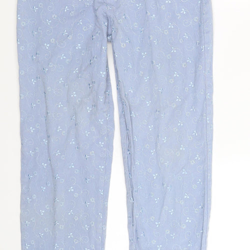 Preworn Womens Blue Floral Denim Skinny Jeans Size 25 in L28 in