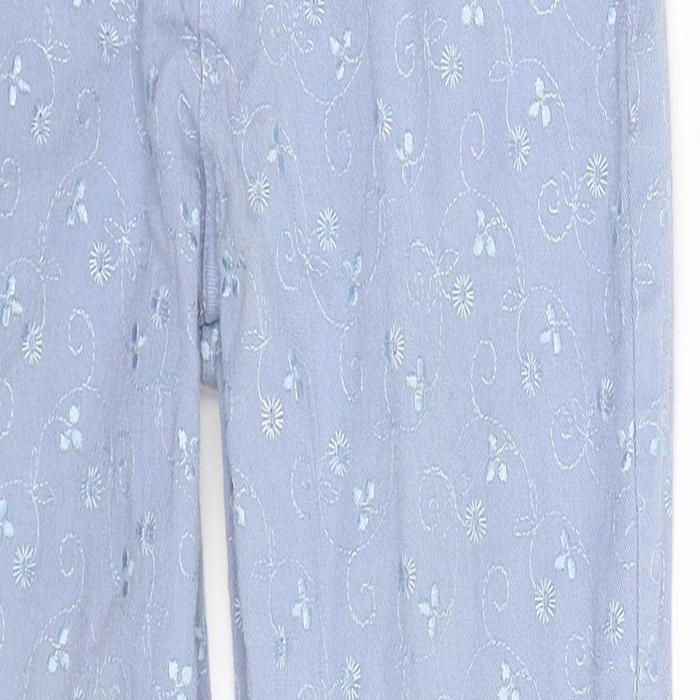 Preworn Womens Blue Floral Denim Skinny Jeans Size 25 in L28 in