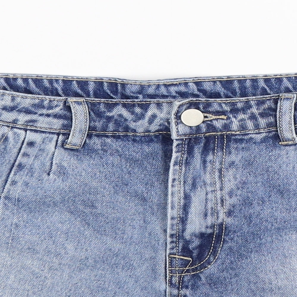 SheIn Womens Blue  Denim Hot Pants Shorts Size 8